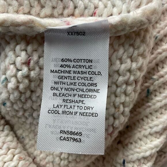 Abound Sweater V-Neck Drop Shoulder Ivory Confetti Blue Green Red Specks XL - Picture 5 of 15